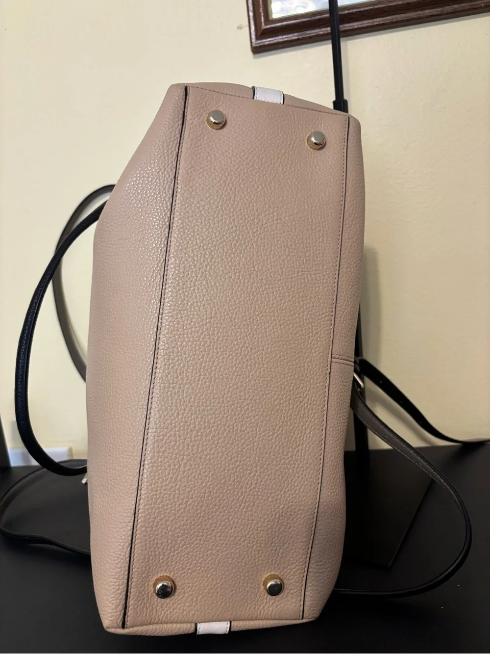 Coach Tyler Geometric Colorblock Pebbled Leather Two-Tone Tote Bag